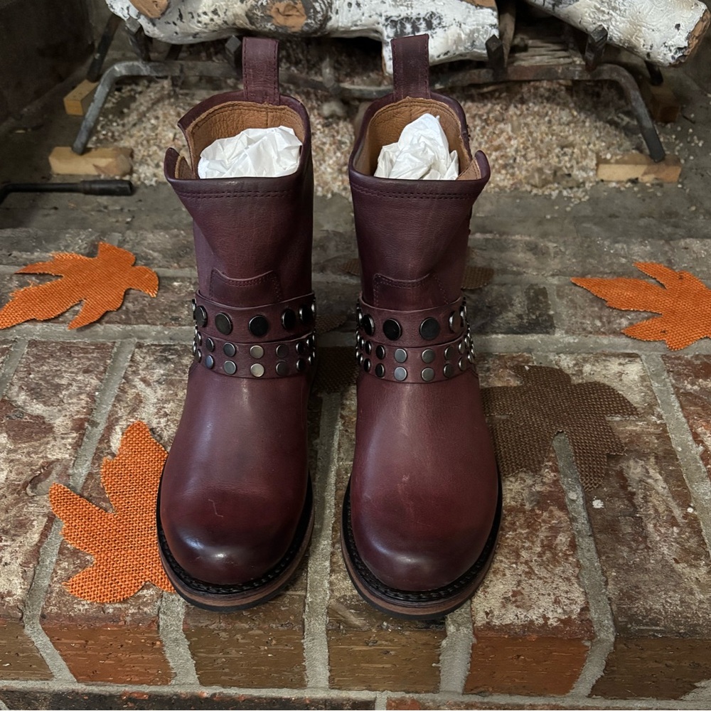 Frye Women's Veronica Studded Ankle Boots in Plum - Picture 9 of 9